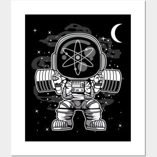 Astronaut Lifting Cosmos ATOM Coin To The Moon Crypto Token Cryptocurrency Blockchain Wallet Birthday Gift For Men Women Kids Posters and Art